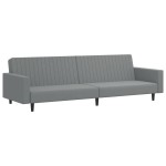 vidaXL Canapea extensibilă cu 2 locuri, gri deschis, catifea