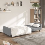 vidaXL Canapea extensibilă cu 2 locuri, gri deschis, catifea