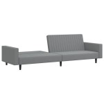 vidaXL Canapea extensibilă cu 2 locuri, gri deschis, catifea