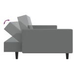 vidaXL Canapea extensibilă cu 2 locuri, gri deschis, catifea