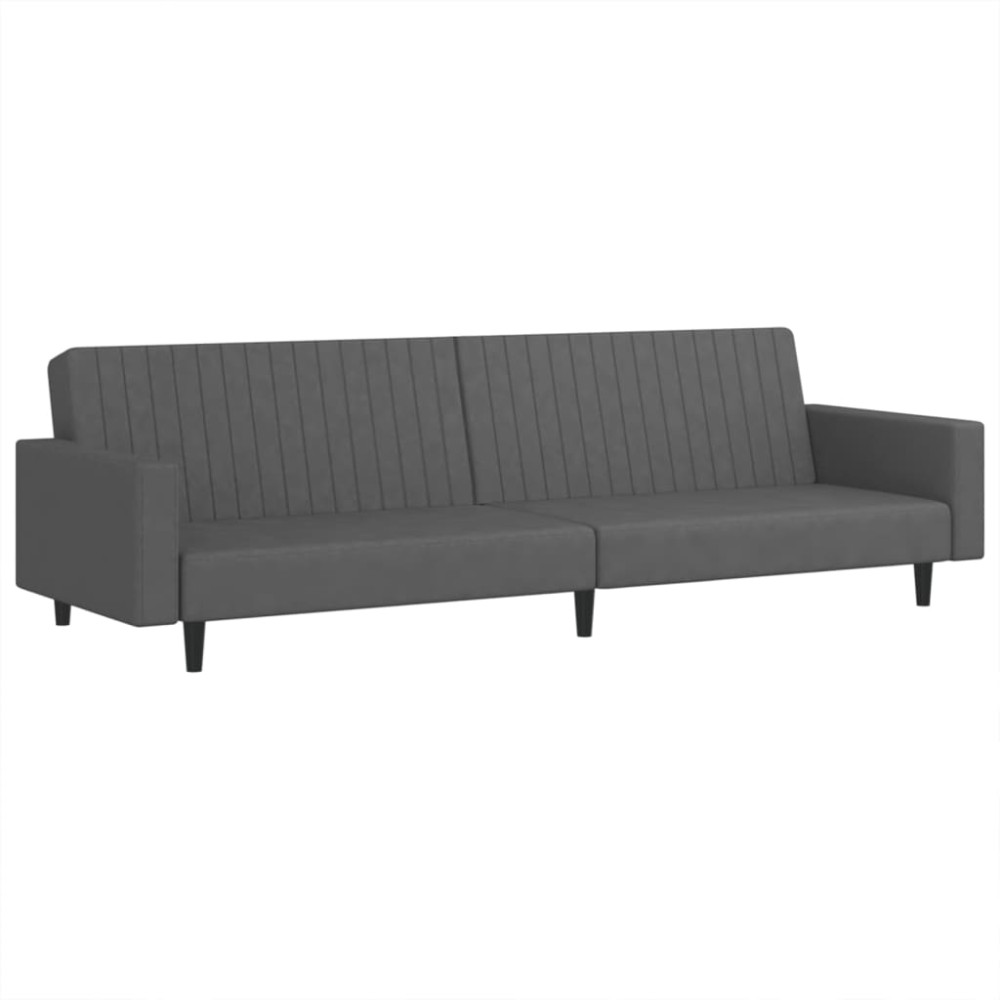 vidaXL Canapea extensibilă cu 2 locuri, gri închis, catifea