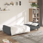 vidaXL Canapea extensibilă cu 2 locuri, gri închis, catifea