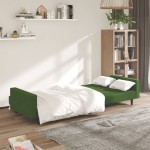 vidaXL Canapea extensibilă cu 2 locuri, verde închis, catifea