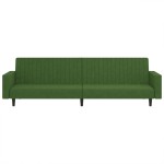 vidaXL Canapea extensibilă cu 2 locuri, verde închis, catifea