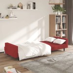 vidaXL Canapea extensibilă cu 2 locuri, roșu vin, catifea