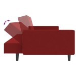 vidaXL Canapea extensibilă cu 2 locuri, roșu vin, catifea