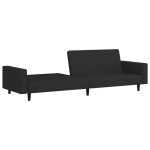 vidaXL Canapea extensibilă cu 2 locuri, negru, catifea