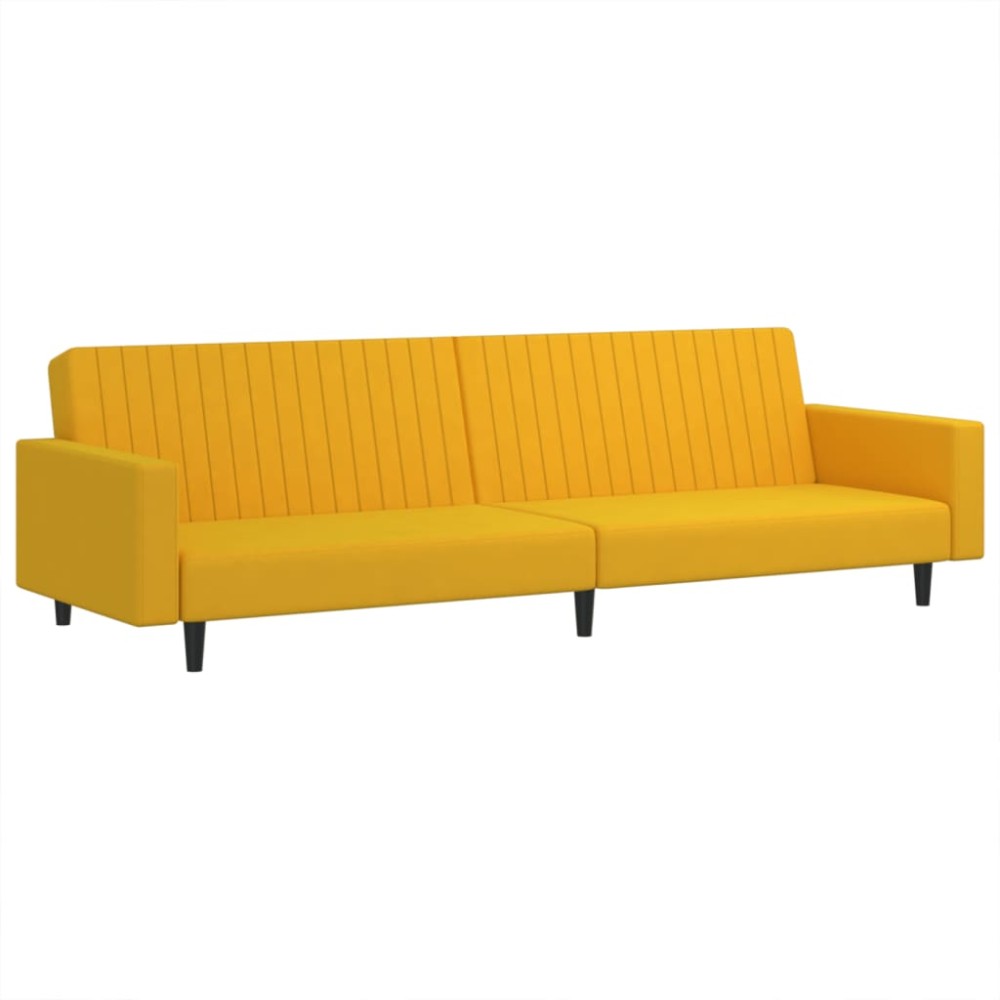 vidaXL Canapea extensibilă cu 2 locuri, galben, catifea