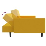 vidaXL Canapea extensibilă cu 2 locuri, galben, catifea
