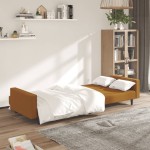 vidaXL Canapea extensibilă cu 2 locuri, maro, catifea