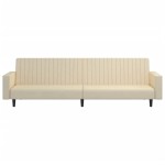 vidaXL Canapea extensibilă cu 2 locuri, crem, catifea vidaXL Canapea extensibilă cu 2 locuri, crem, catifea