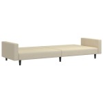 vidaXL Canapea extensibilă cu 2 locuri, crem, catifea vidaXL Canapea extensibilă cu 2 locuri, crem, catifea