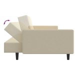 vidaXL Canapea extensibilă cu 2 locuri, crem, catifea vidaXL Canapea extensibilă cu 2 locuri, crem, catifea