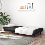 vidaXL Canapea extensibilă cu 2 locuri, negru, piele ecologică