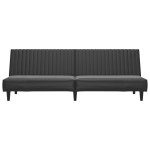 vidaXL Canapea extensibilă cu 2 locuri, negru, piele ecologică