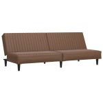 vidaXL Pat de zi cu 2 locuri, maro, piele ecologică