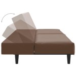vidaXL Pat de zi cu 2 locuri, maro, piele ecologică