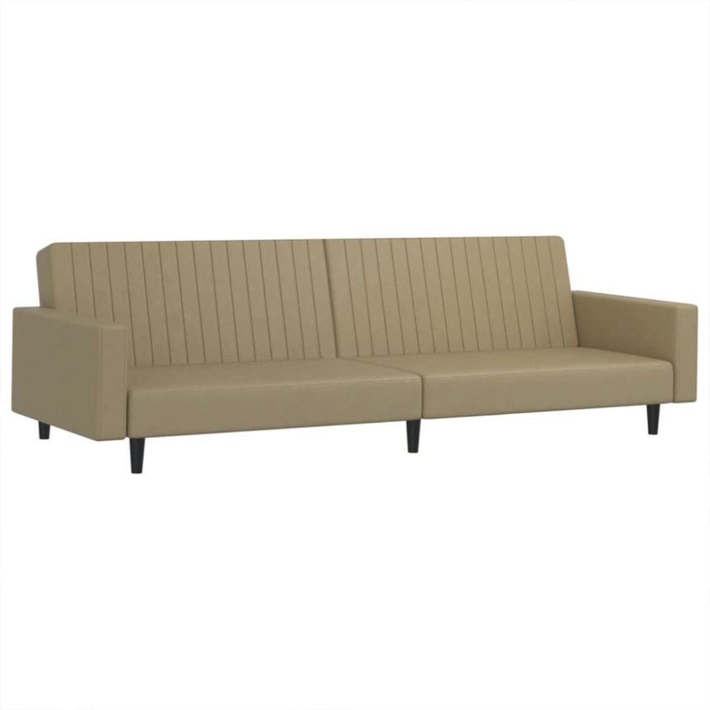 vidaXL Canapea extensibilă cu 2 locuri, cappuccino, piele ecologică