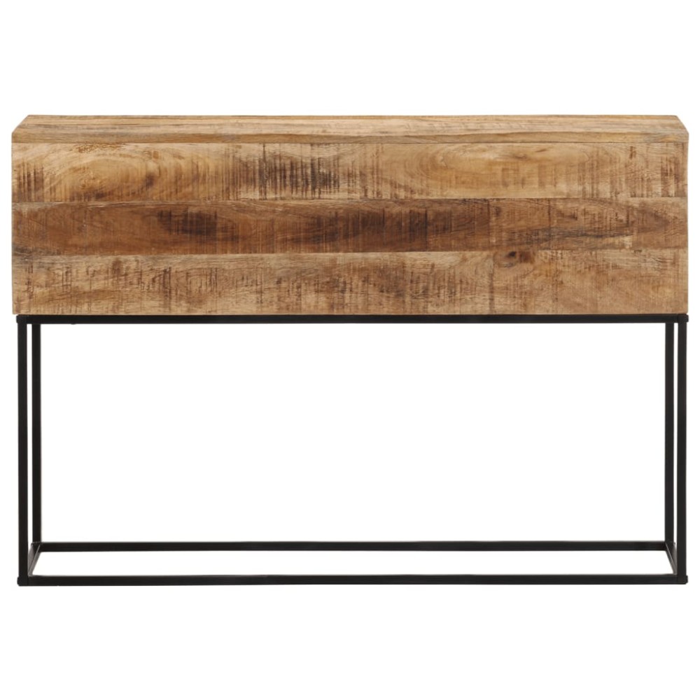 vidaXL Masă consolă, 110x30x75 cm, lemn masiv de mango brut și fier