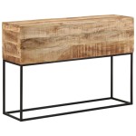 vidaXL Masă consolă, 110x30x75 cm, lemn masiv de mango brut și fier vidaXL Masă consolă, 110x30x75 cm, lemn masiv de mango brut și fier
