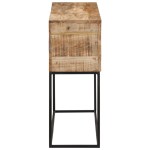 vidaXL Masă consolă, 110x30x75 cm, lemn masiv de mango brut și fier vidaXL Masă consolă, 110x30x75 cm, lemn masiv de mango brut și fier