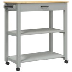 vidaXL Cărucior de bucătărie „MONZA”, 84x40x88,5 cm, lemn masiv de pin