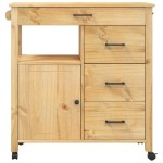 vidaXL Cărucior de bucătărie „MONZA”, 84x40x90 cm, lemn masiv de pin vidaXL Cărucior de bucătărie „MONZA”, 84x40x90 cm, lemn masiv de pin