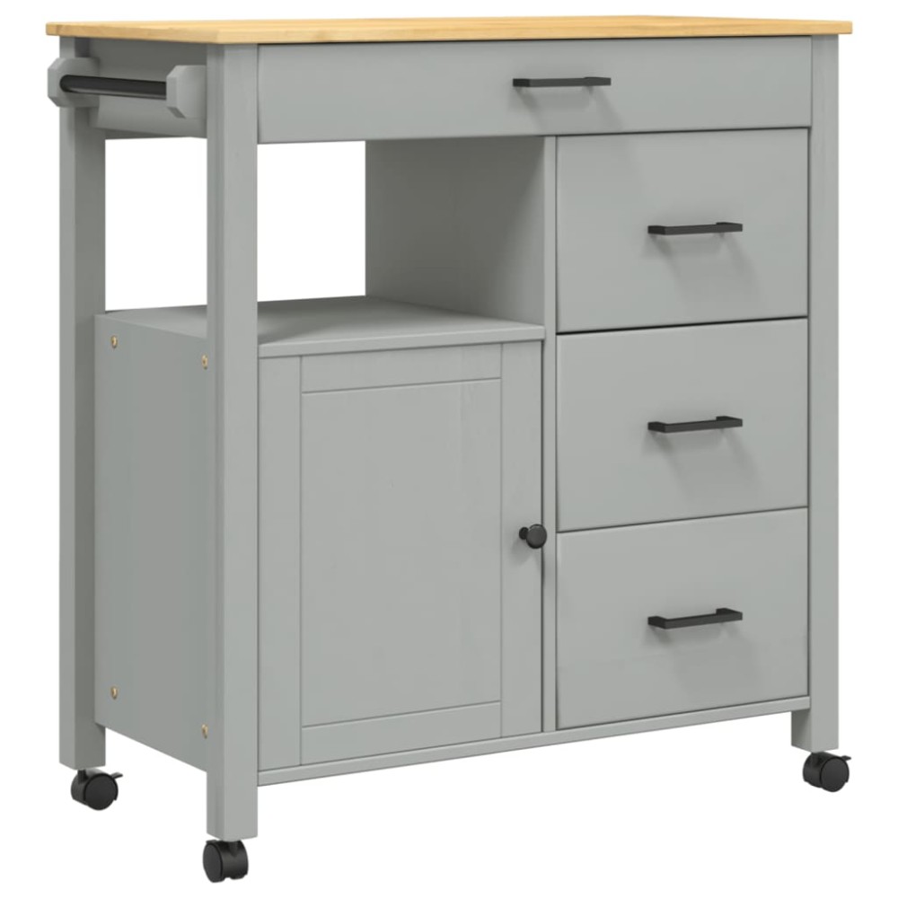 vidaXL Cărucior de bucătărie „MONZA”, 84x40x88,5 cm, lemn masiv de pin