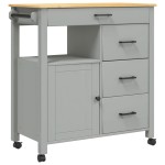 vidaXL Cărucior de bucătărie „MONZA”, 84x40x88,5 cm, lemn masiv de pin