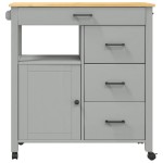 vidaXL Cărucior de bucătărie „MONZA”, 84x40x88,5 cm, lemn masiv de pin