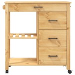vidaXL Cărucior de bucătărie „MONZA”, 84x40x90 cm, lemn masiv de pin vidaXL Cărucior de bucătărie „MONZA”, 84x40x90 cm, lemn masiv de pin
