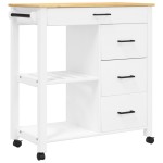 vidaXL Cărucior de bucătărie „MONZA”, 84x40x88,5 cm, lemn masiv de pin