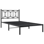 vidaXL Cadru de pat din metal cu tăblie, negru, 100x200 cm