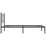 vidaXL Cadru de pat din metal cu tăblie, negru, 107x203 cm