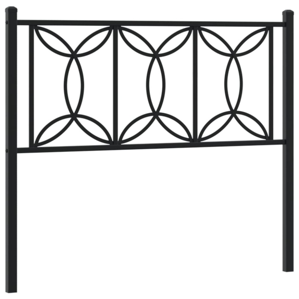 vidaXL Tăblie de pat metalică, negru, 107 cm