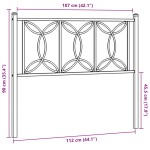 vidaXL Tăblie de pat metalică, negru, 107 cm vidaXL Tăblie de pat metalică, negru, 107 cm