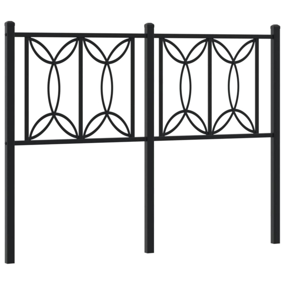 vidaXL Tăblie de pat metalică, negru, 120 cm