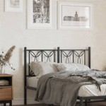 vidaXL Tăblie de pat metalică, negru, 120 cm vidaXL Tăblie de pat metalică, negru, 120 cm
