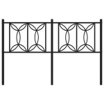 vidaXL Tăblie de pat metalică, negru, 135 cm