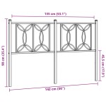 vidaXL Tăblie de pat metalică, negru, 135 cm