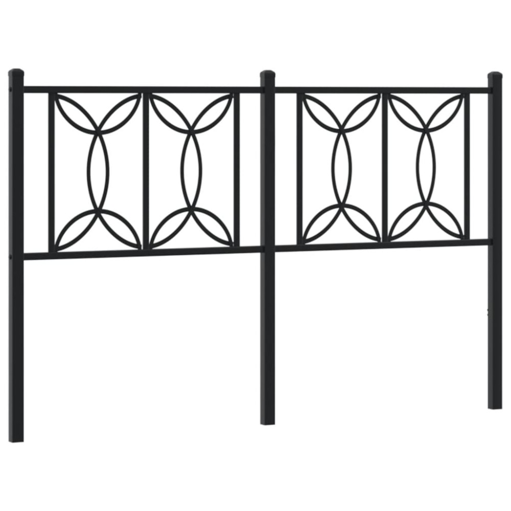 vidaXL Tăblie de pat metalică, negru, 140 cm