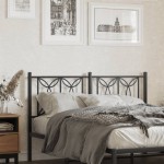 vidaXL Tăblie de pat metalică, negru, 140 cm vidaXL Tăblie de pat metalică, negru, 140 cm