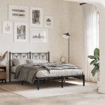 vidaXL Tăblie de pat metalică, negru, 140 cm vidaXL Tăblie de pat metalică, negru, 140 cm