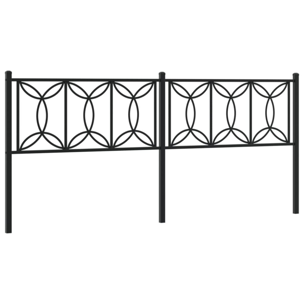 vidaXL Tăblie de pat metalică, negru, 193 cm
