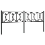 vidaXL Tăblie de pat metalică, negru, 193 cm