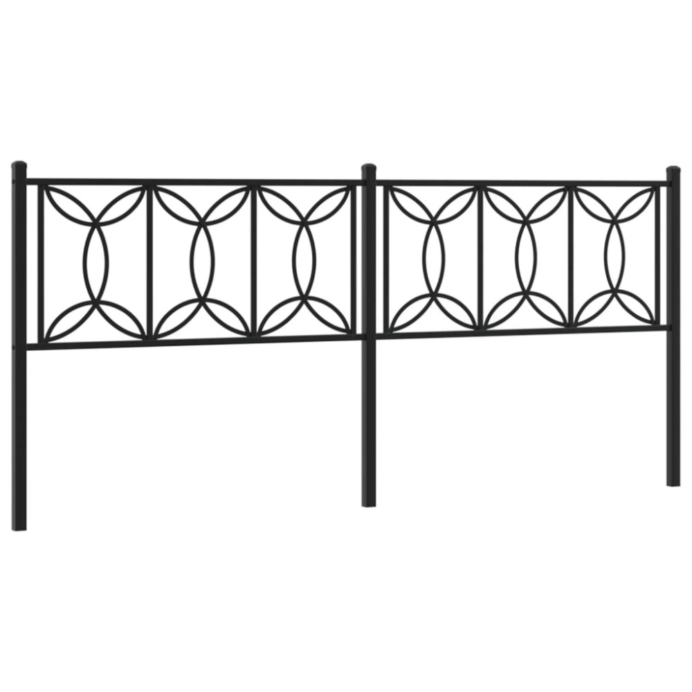 vidaXL Tăblie de pat metalică, negru, 200 cm