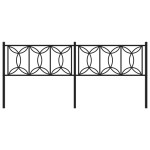 vidaXL Tăblie de pat metalică, negru, 200 cm