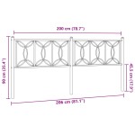 vidaXL Tăblie de pat metalică, negru, 200 cm