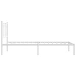 vidaXL Cadru de pat din metal cu tăblie, alb, 100x200 cm
