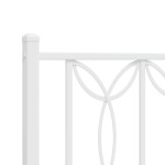 vidaXL Cadru de pat din metal cu tăblie, alb, 107x203 cm